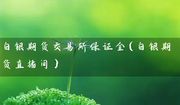 白银期货交易所保证金（白银期货直播间）_https://www.tjbxgbcj.com_螺纹钢期货_第1张