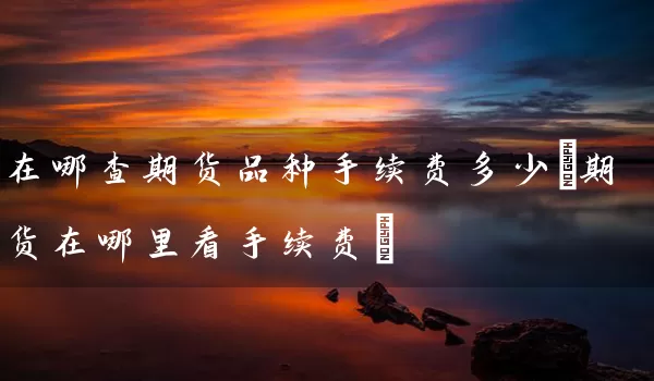 在哪查期货品种手续费多少(期货在哪里看手续费)_https://www.tjbxgbcj.com_内盘期货_第1张