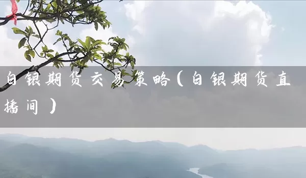 白银期货交易策略（白银期货直播间）_https://www.tjbxgbcj.com_原油期货_第1张