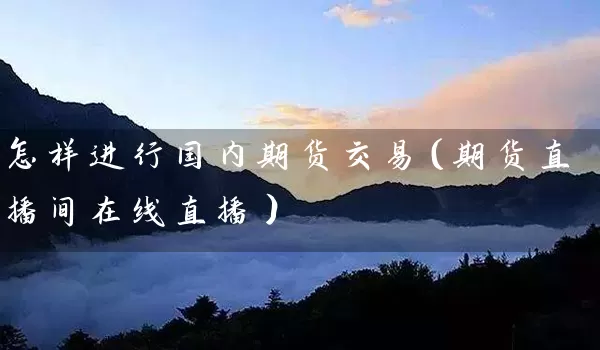 怎样进行国内期货交易（期货直播间在线直播）_https://www.tjbxgbcj.com_螺纹钢期货_第1张