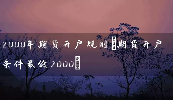 2000年期货开户规则(期货开户条件最低2000)_https://www.tjbxgbcj.com_原油期货_第1张