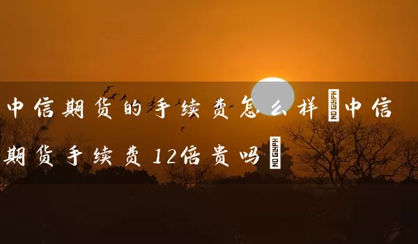 中信期货的手续费怎么样(中信期货手续费12倍贵吗)_https://www.tjbxgbcj.com_内盘期货_第1张